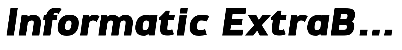 Informatic ExtraBold Italic